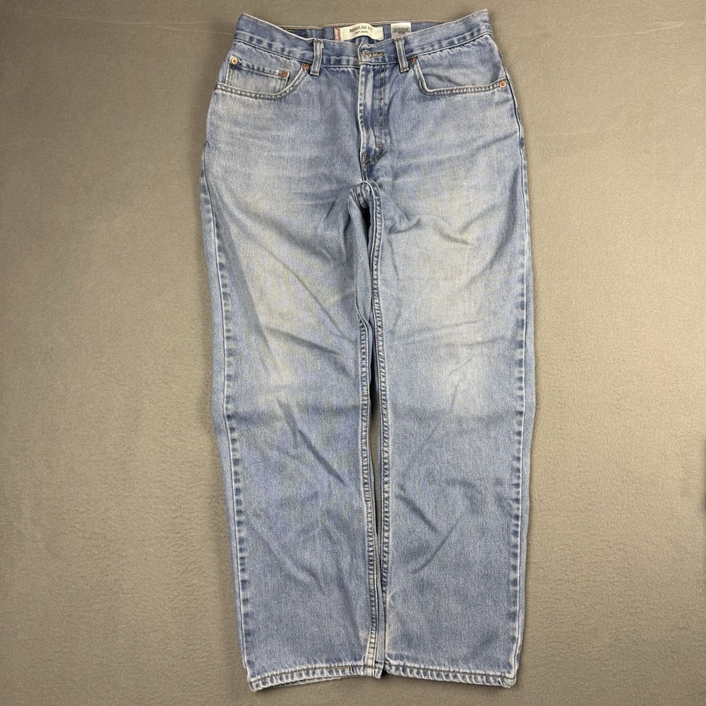 Levis 505 Jeans Mens 32x30* Blue Light Wash Regular Fit Denim Y2K STAINS